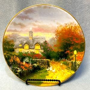 THOMAS KINKADE OPEN GATE COTTAGE COLLECTOR PLATE KNOWLES COLLECTION